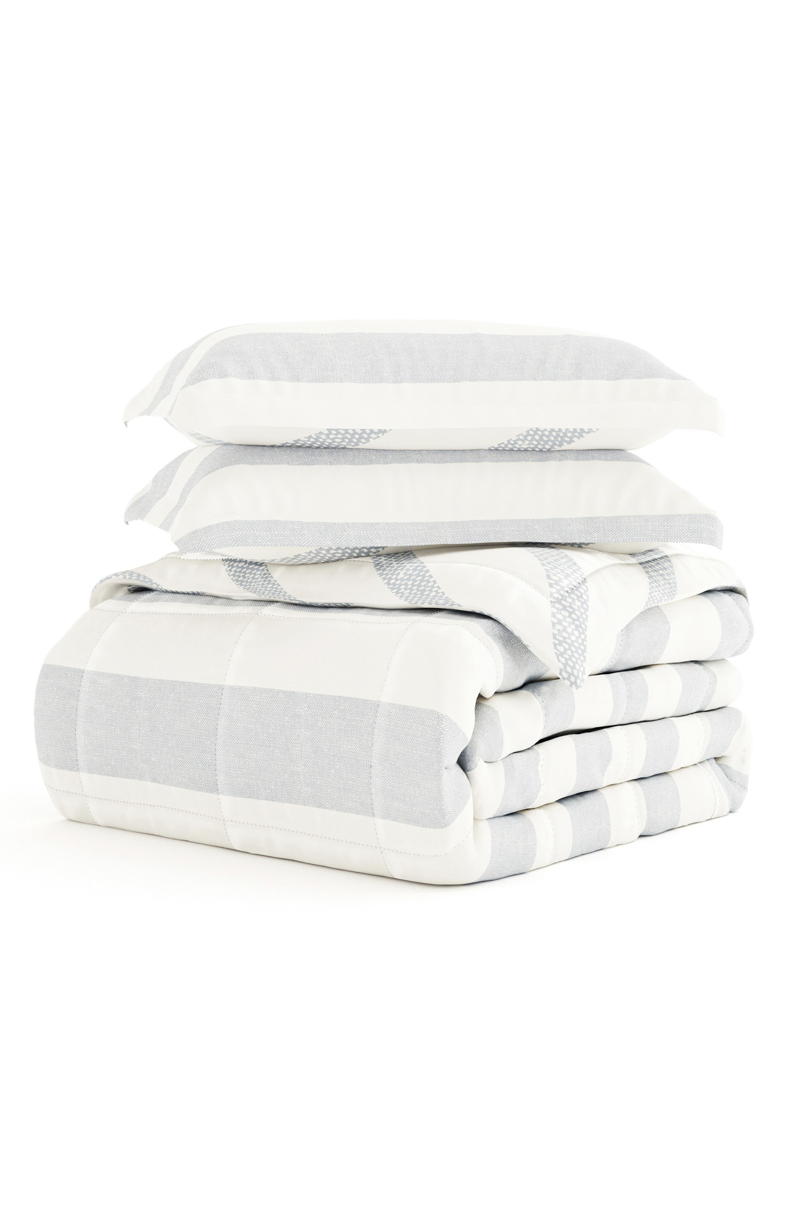 HOMESPUN Premium Down Alternative Distressed Stripe Reversible Comforter Set