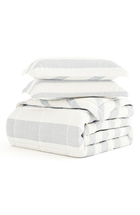 Premium Down Alternative Distressed Stripe Reversible Comforter Set