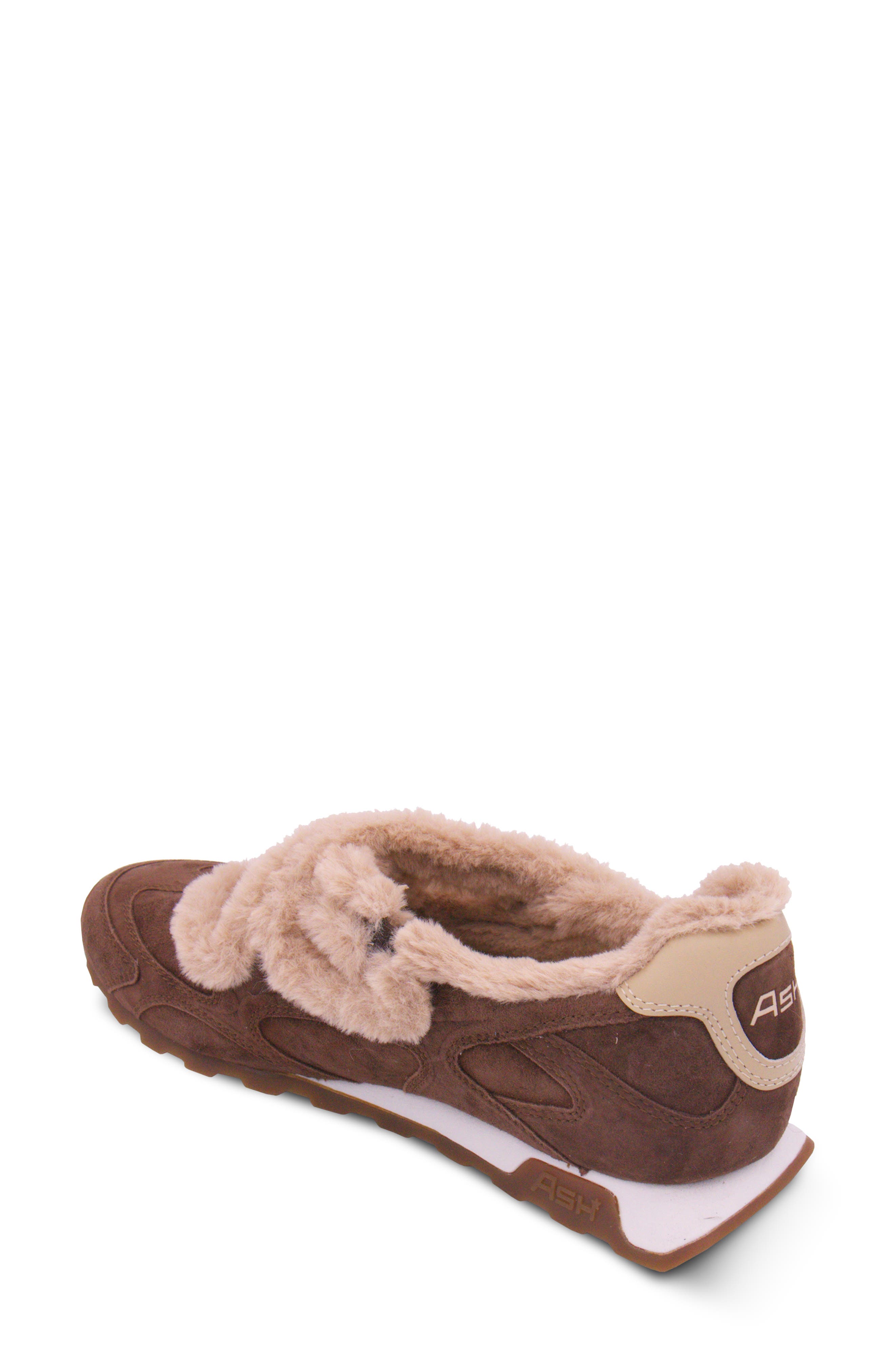Kore Bis Faux Fur Trimmed Leather Sneaker, Alternate, color, MINK