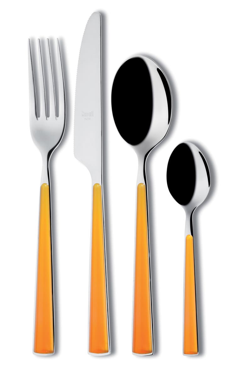 Primavera 24-Piece Flatware Set, Main, color, ORANGE