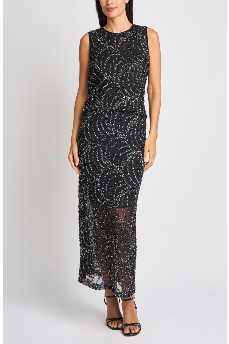 Beaded Maxi Skirt, Alternate, color, RICH BLACK 060