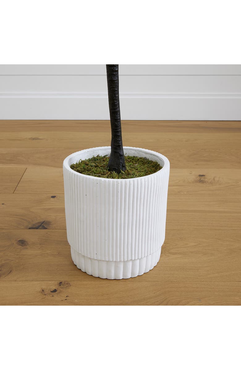 NEARLY NATURAL 6 ft. Cherry Blossom Artificial Plant in White Planter, Alternate, color, 