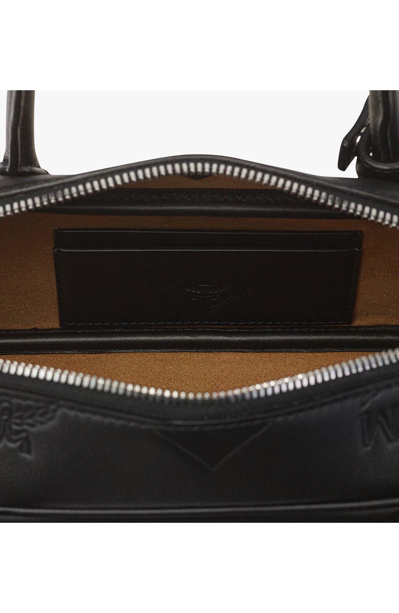 MCM Small Aren East West Shoulder Bag in Maxi Monogram Leather, Alternate, color, Black