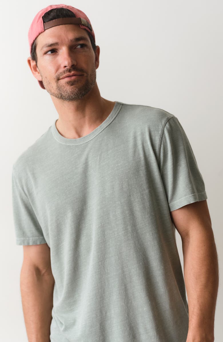 Marine Layer Relaxed Hemp & Cotton T-Shirt, Alternate, color, Iceberg Green