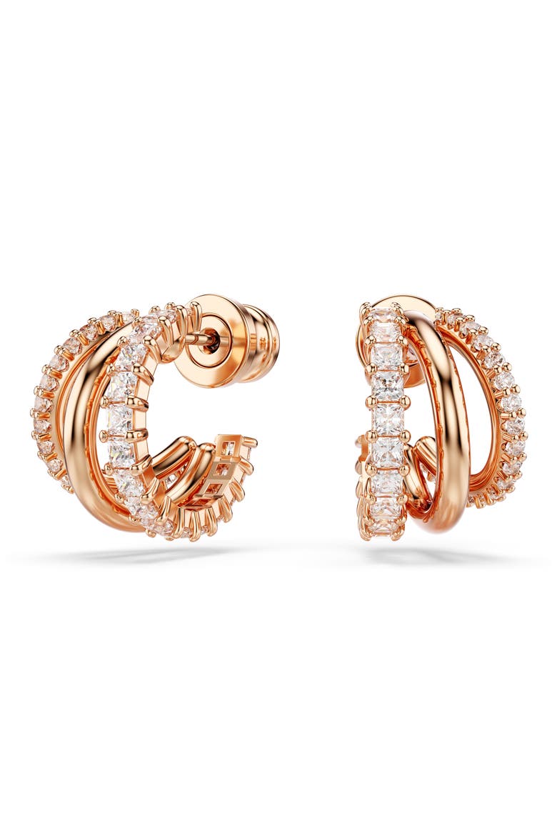 Hyperbola Hoop Earrings, Main, color, WHITE