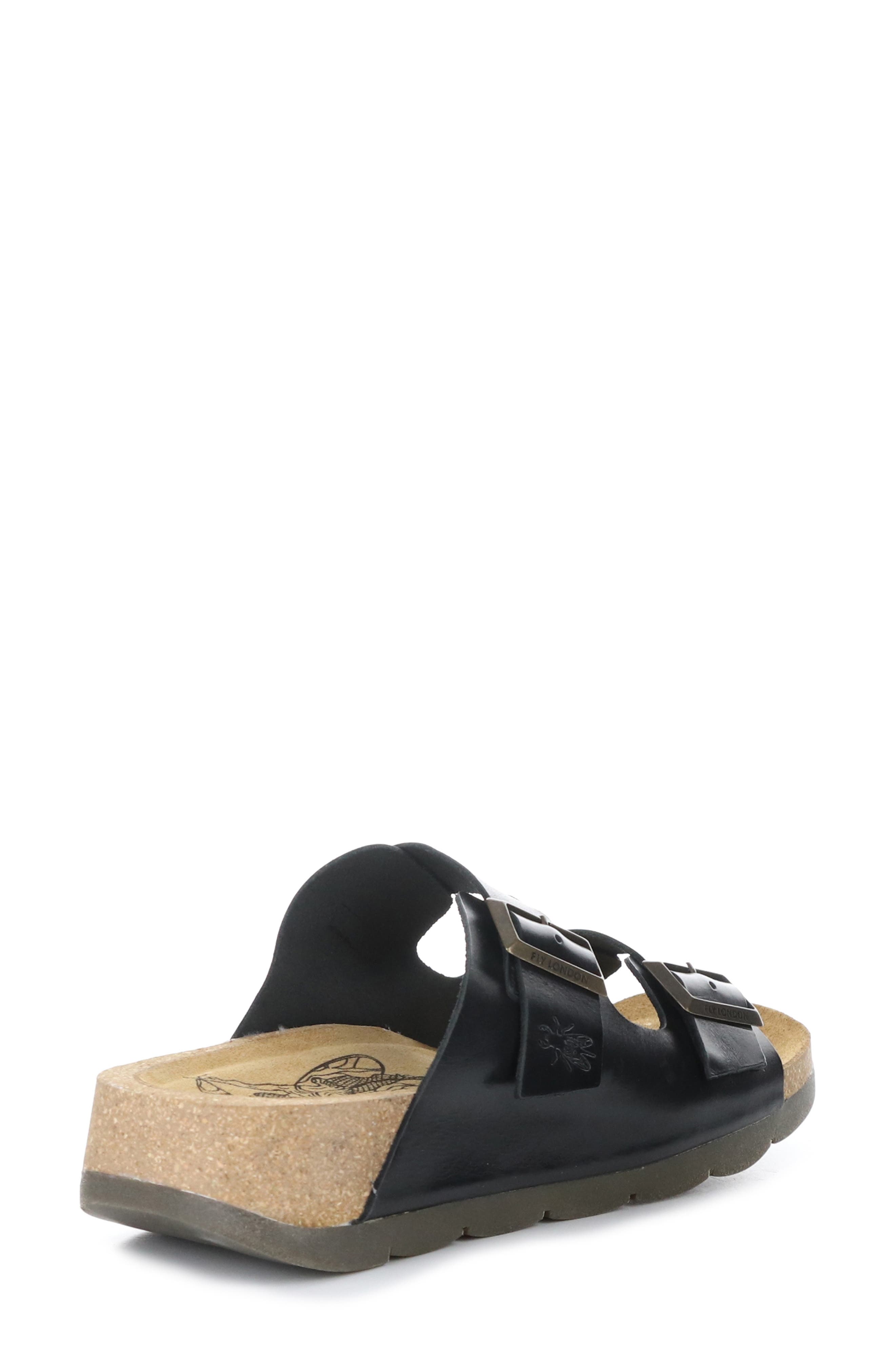 Fly London Caja Double Slide Sandal, Alternate, color, 000 Black Bridle