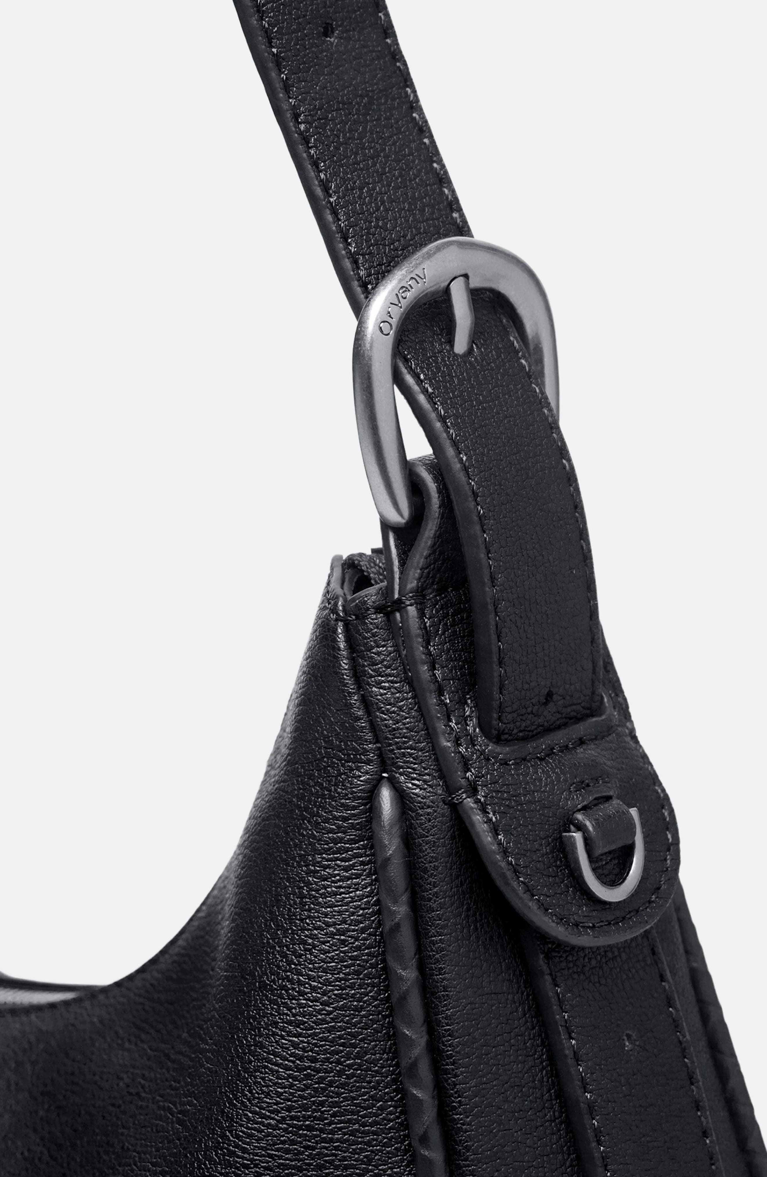 Oryany Small Lauren Leather Shoulder Bag, Alternate, color, Black