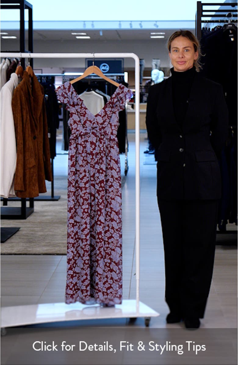 Enchanting Floral Ruffle Maxi Dress, sales video thumbnail