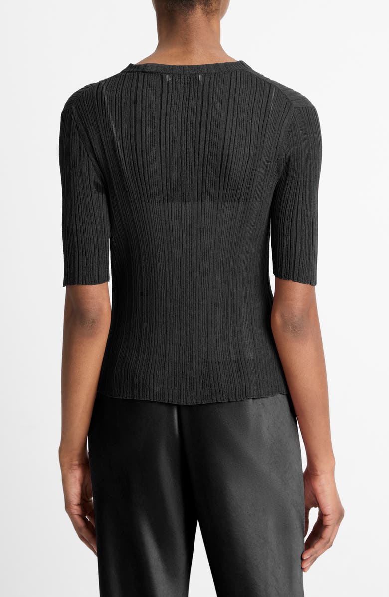 Vince Double Layer Rib Top, Alternate, color, Black/Sabbia