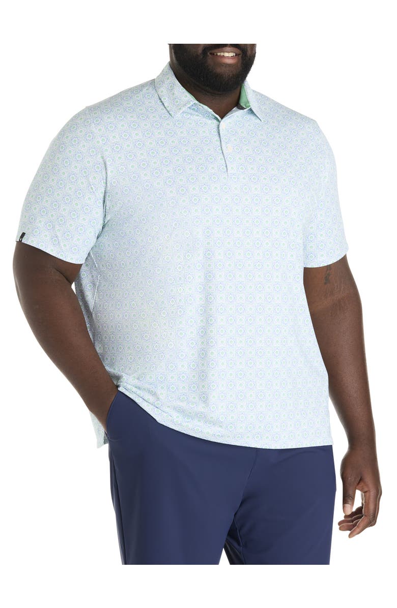 Callaway Big & Tall Foulard Polo Shirt, Main, color, Neptune Green