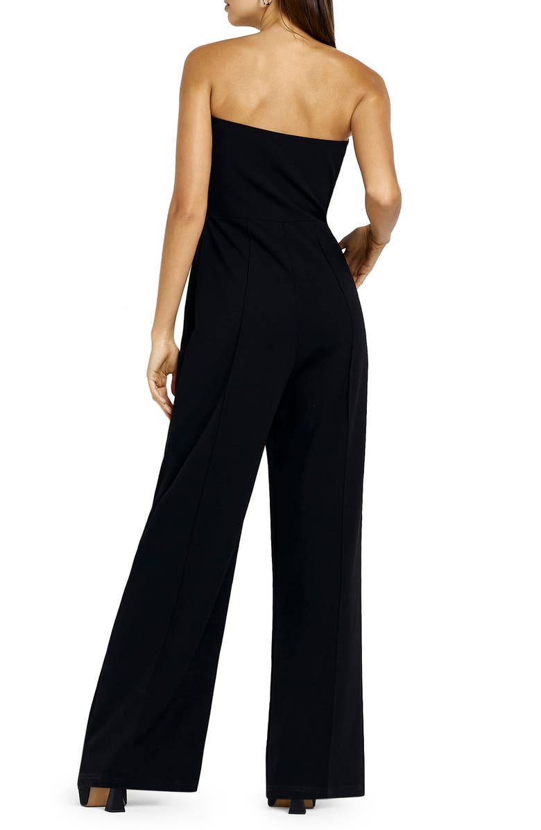 River Island Strapless Wide Leg Jumpsuit, Alternate, color,