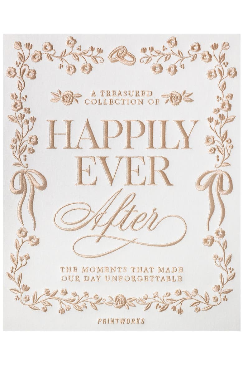 Happily Ever After Embroidered Photo Album, Alternate, color, BEIGE