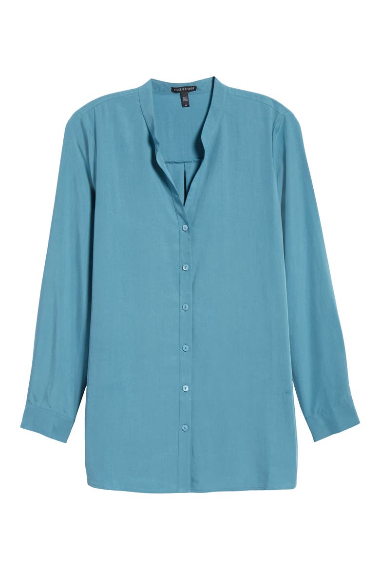 Mandarin Collar Shirt, Alternate, color, RIVER