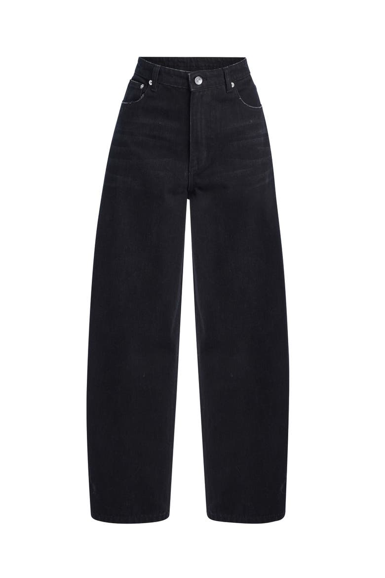 Marbel Mid Rise Barrel Jean, Alternate, color, Stone Black
