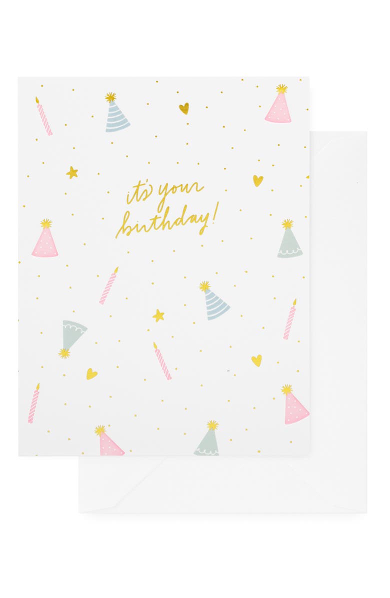 Sugar Paper Birthday Party Card & Envelope, Main, color, White