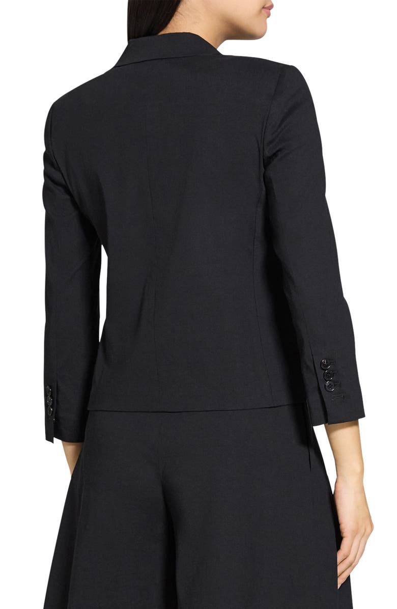 Theory Linen Blend Shrunken Blazer, Alternate, color, Black