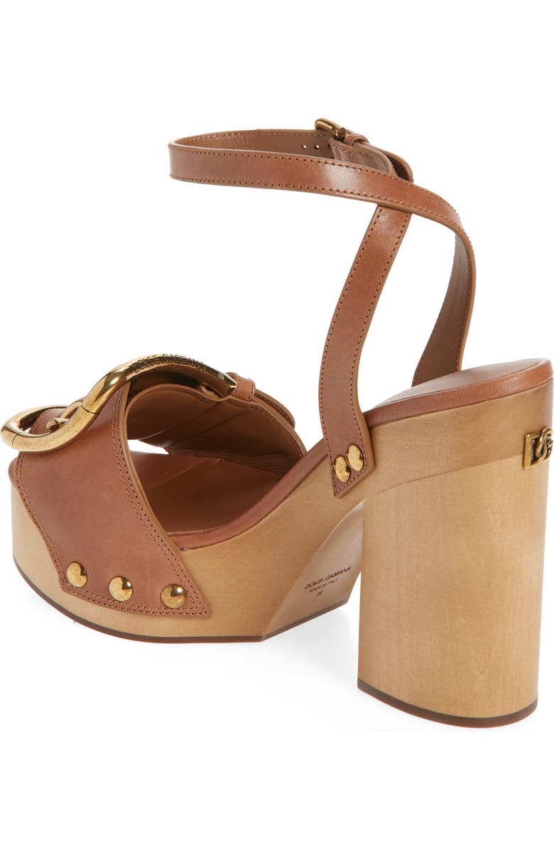 Dolce&Gabbana Ankle Strap Platform Sandal, Alternate, color, Cuoio