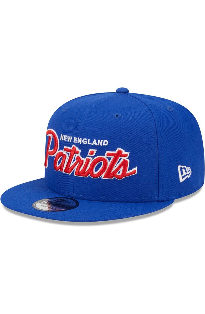 New Era Men's New Era Royal New England Patriots Main Script 9FIFTY Snapback Hat, Alternate, color,