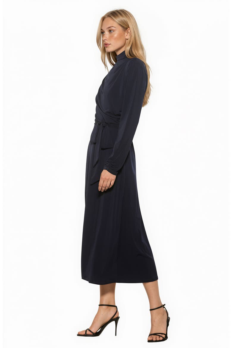 Seraphine Mock Neck Midi Dress, Alternate, color, NAVY
