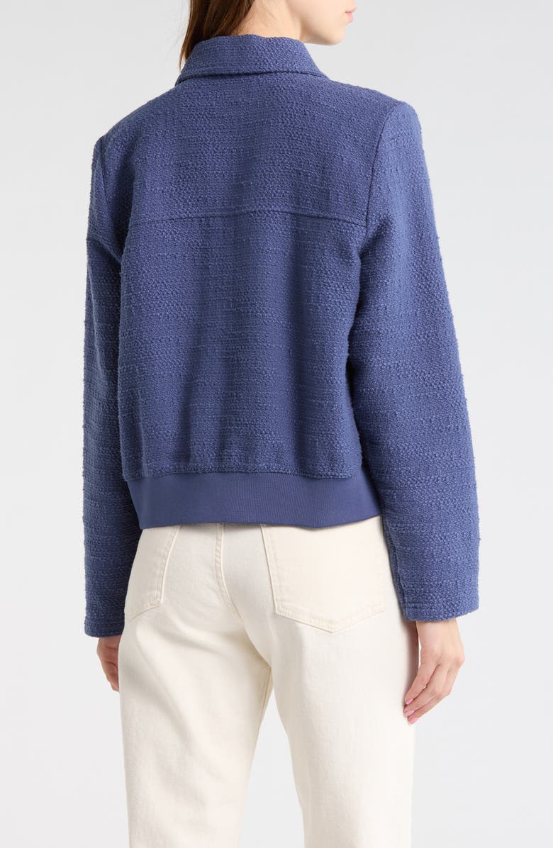 Melrose and Market Textured Bomber Jacket, Alternate, color, Blue Indigo