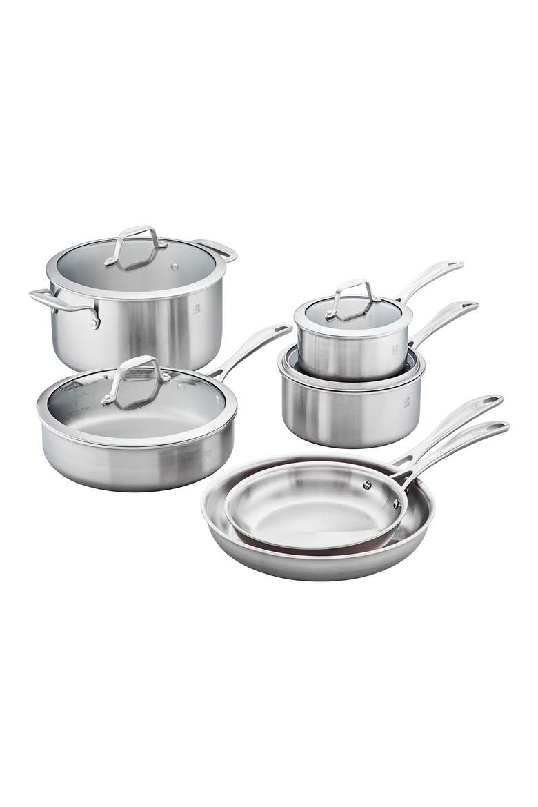 Spirit 10-Piece Cookware Set, Main, color, STAINLESS STEEL