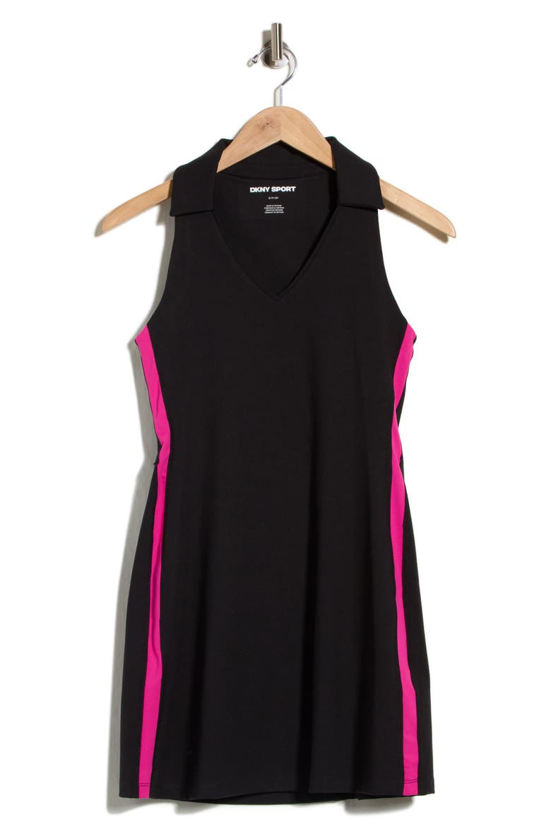 Side Stripe Polo Tank Dress, Alternate, color, BLACK/ FEST