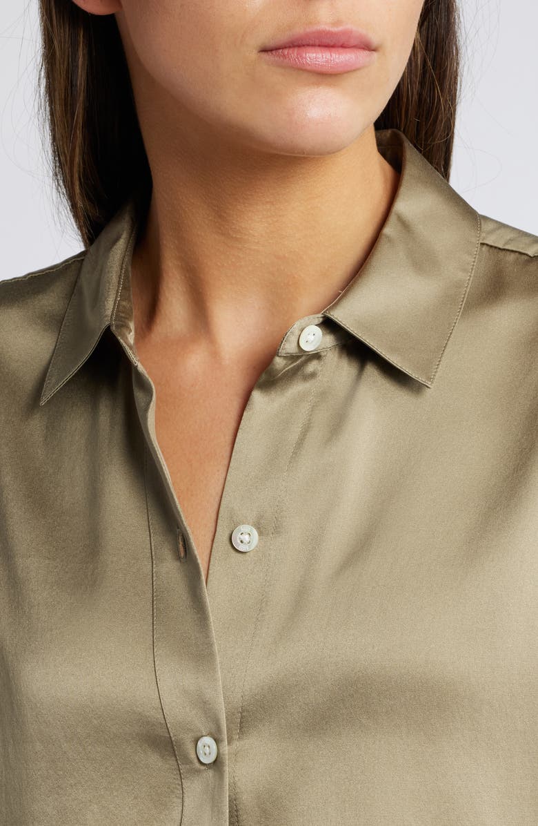 Rails Palmer Cap Sleeve Silk Button-Up Shirt, Alternate, color, 