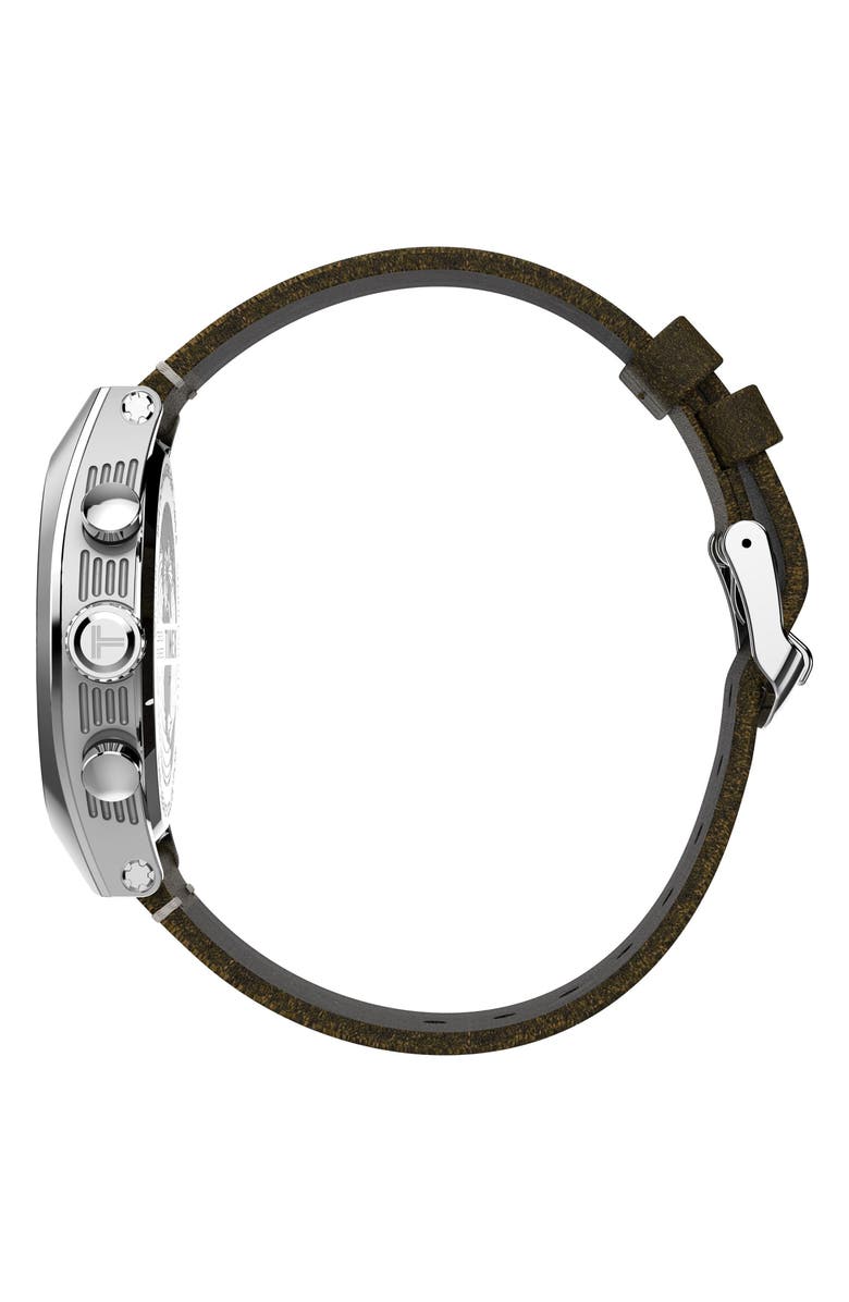 Timex<sup>®</sup> Legacy Tonneau Chronograph Leather Strap Watch, 42mm, Alternate, color, 