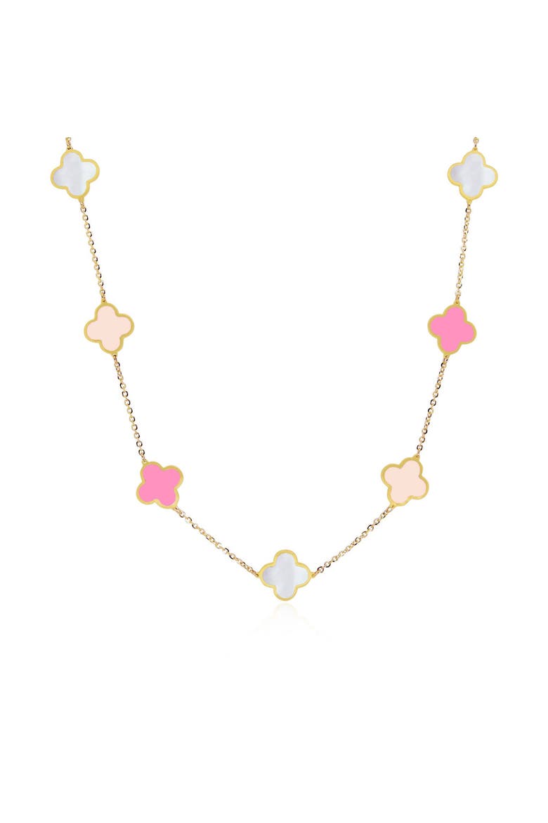 Small Pink Mixed Clover Necklace, Main, color, Pink Mixed