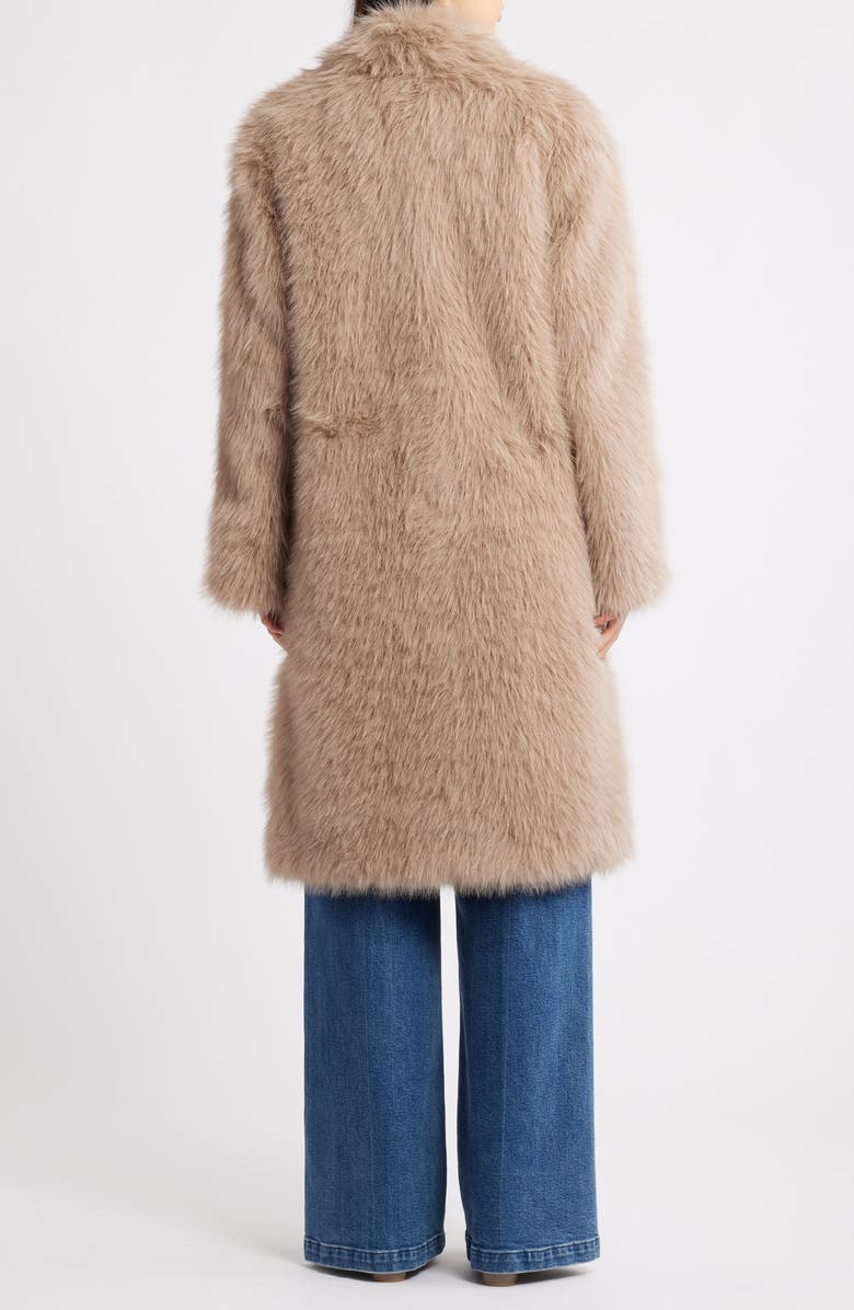 Thread & Supply Long Faux Fur Coat, Alternate, color, Brown