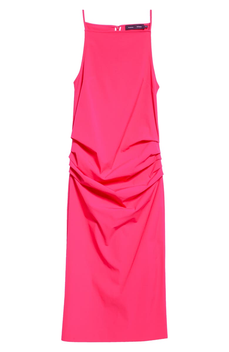 Proenza Schouler Priya Ruched Bi-Stretch Cotton Blend Midi Dress, Alternate, color, Orchid