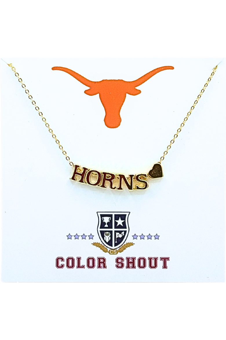 University Of Texas Gold Heart Necklace, Main, color, Yellow Gold