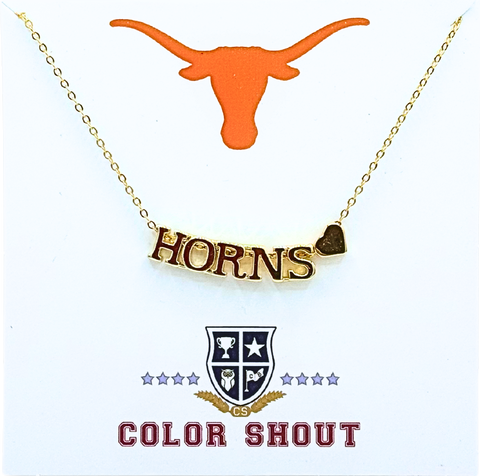 University Of Texas Gold Heart Necklace