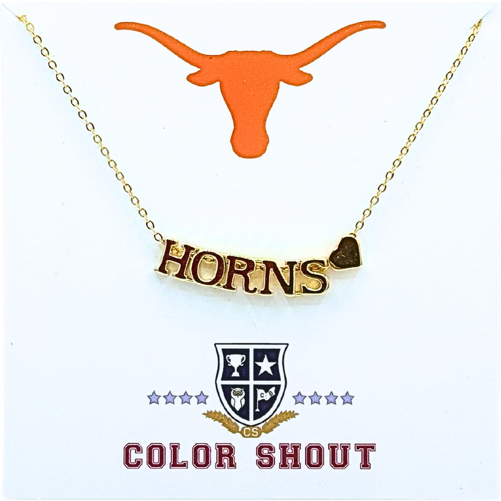 Color Shout University Of Texas Gold Heart Necklace In Gold