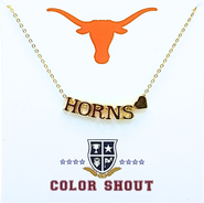 Color Shout University Of Texas Gold Heart Necklace