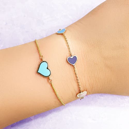 The Lovery Fine Jewelry Mixed Blue Heart Station Bracelet In Blue