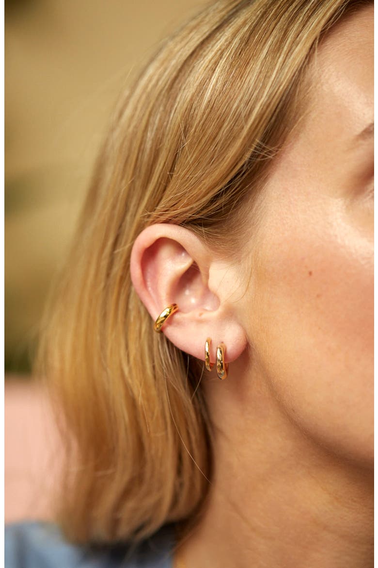 Minimalist Double Illusion Hoop Earrings, Alternate, color, GOLD