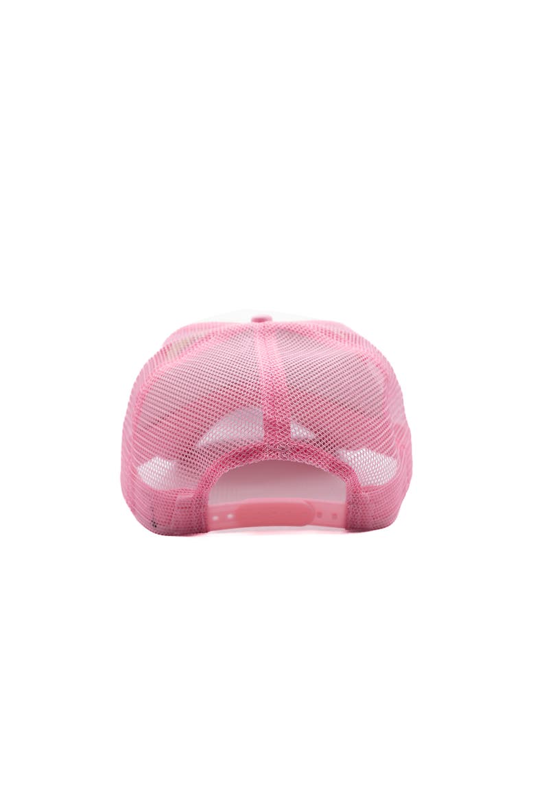 Florida Postcard Trucker Hat - Kids, Alternate, color, Pink & White