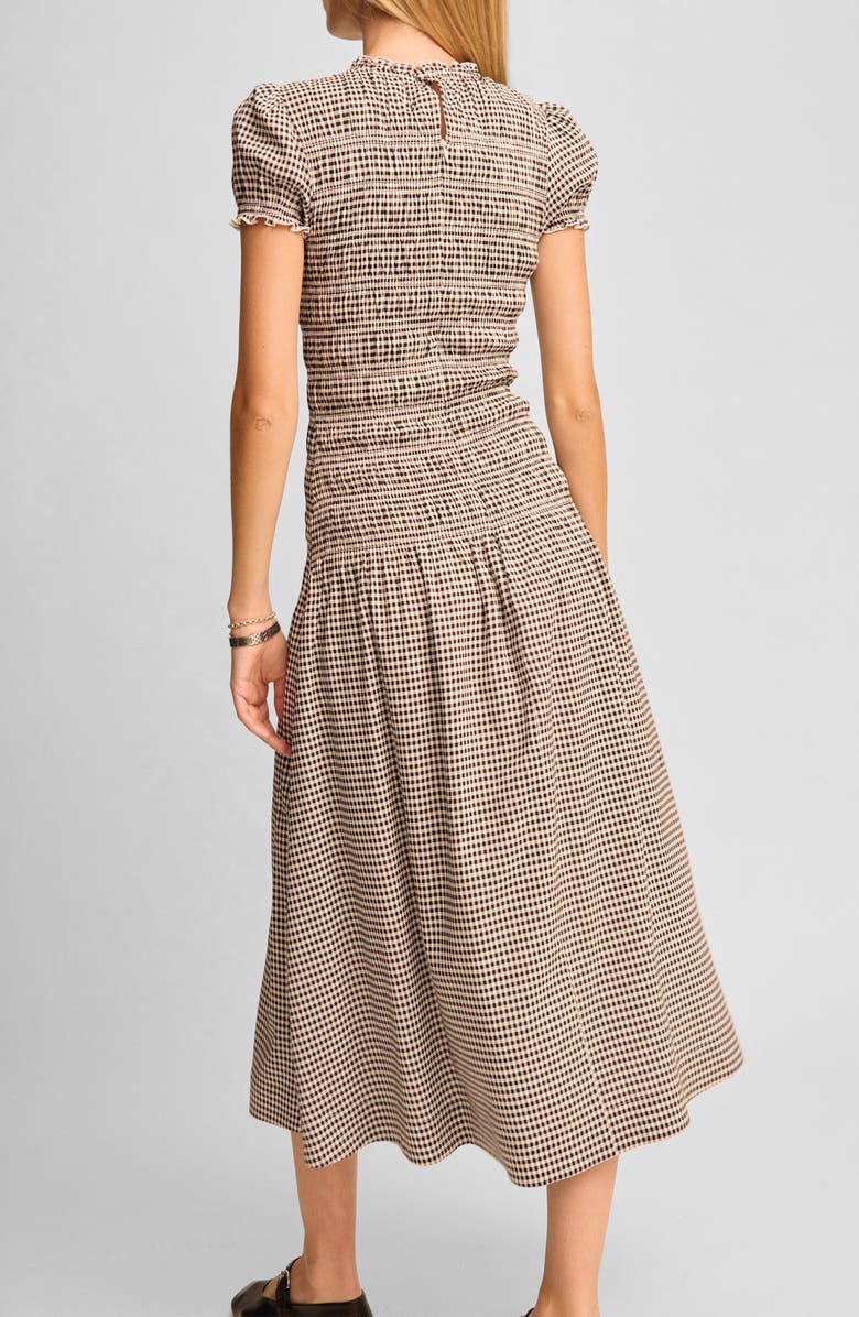 Reformation Kira Check Print Midi Dress, Alternate, color, Remy Check