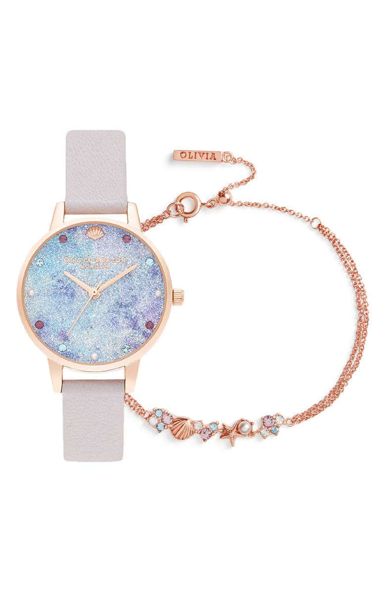 Olivia Burton Under the Sea Deep Sea Boxed Bracelet & Watch Set, 30mm, Main, color,
