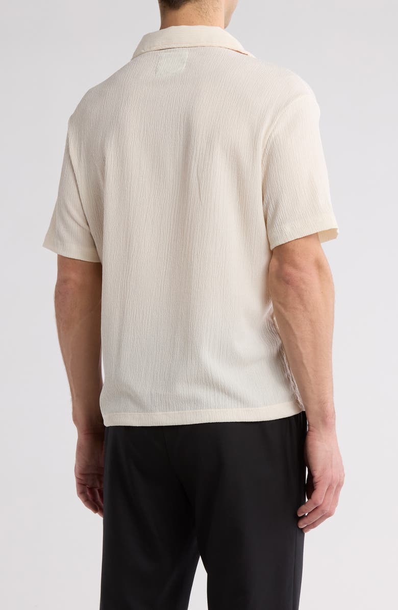 DENIM AND FLOWER Textured Camp Shirt, Alternate, color, Sand