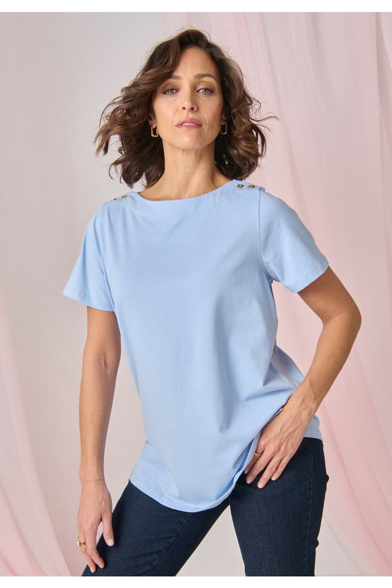 Short Sleeve Boatneck Knit Tee, Alternate, color, DEEP ORCHID
