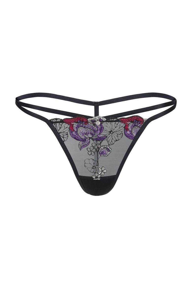 Delilah G-String Panties, Main, color, Floral purple