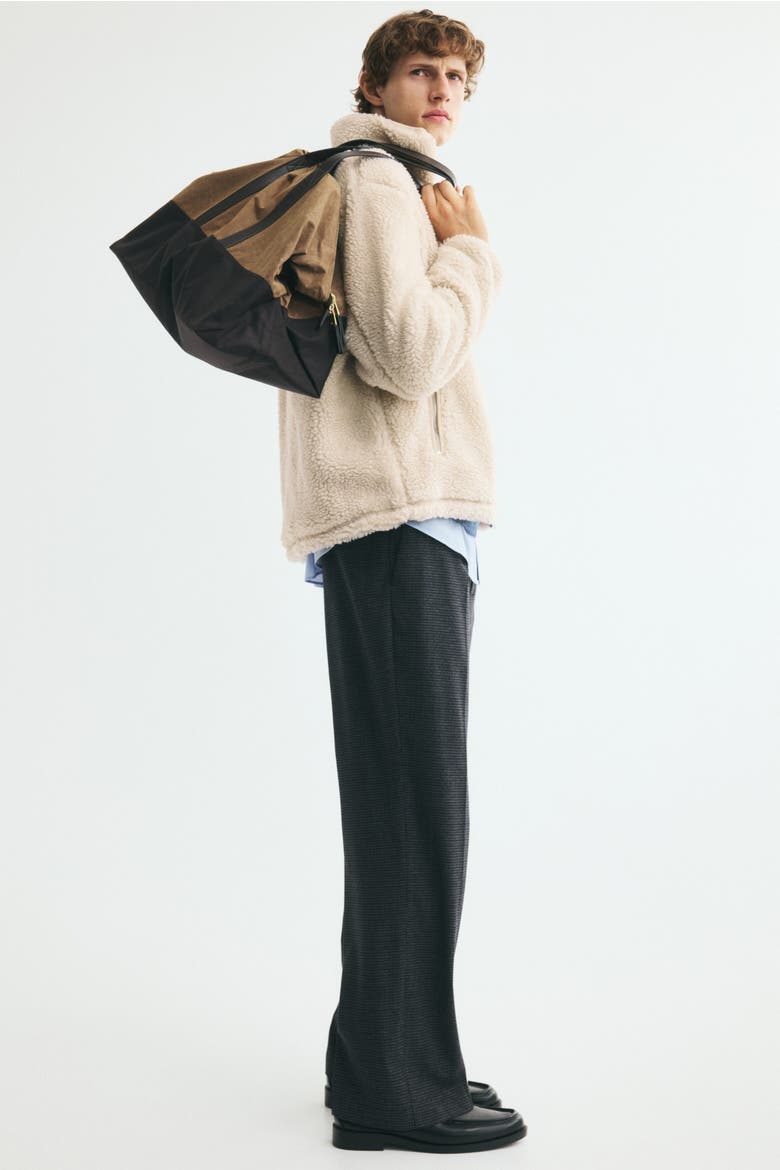 Teddy Fleece Jacket With Zipper, Alternate, color, Light beige