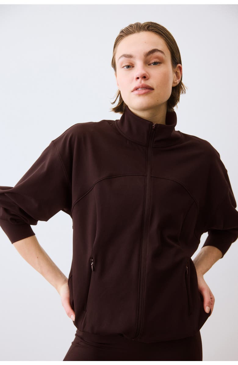 H&M Sports Track Jacket With Softmove, Alternate, color, Warm Brown