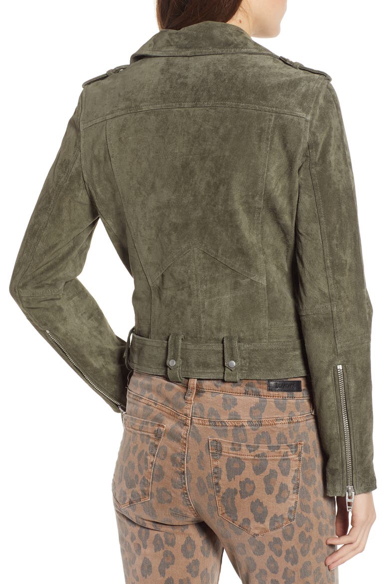 Suede Moto Jacket, Alternate, color, HERB