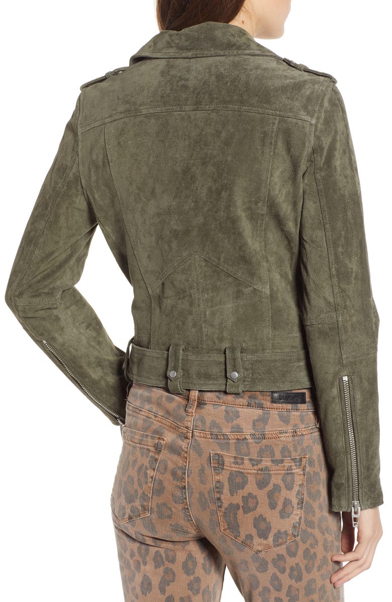 BLANKNYC Suede Moto Jacket, Alternate, color, Herb
