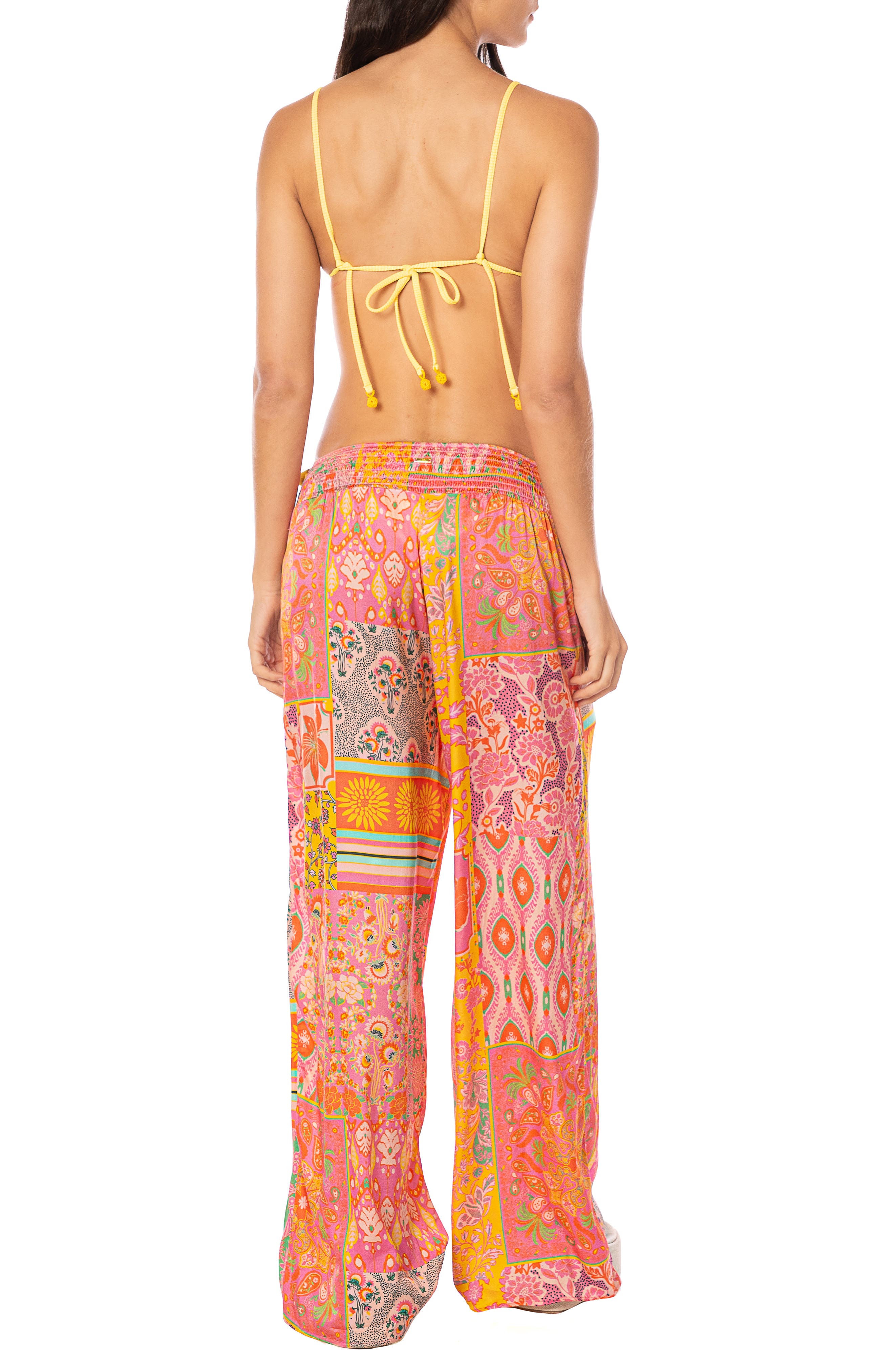 Boho Damask Marsala Cover-Up Pants - image 2