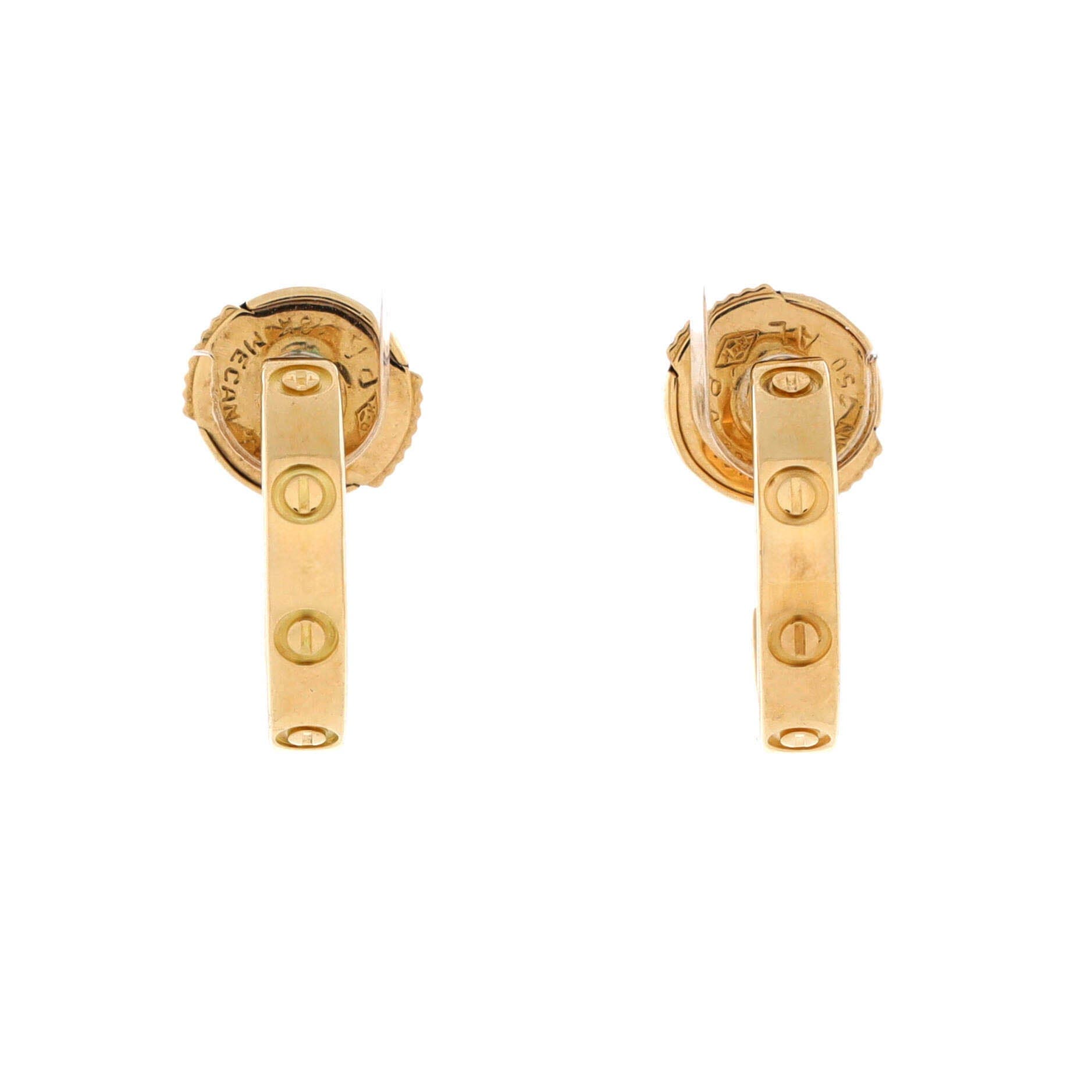Love Hoop Earrings 18K Yellow Gold Small, Main, color, Metallic Gold