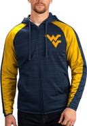 G-III SPORTS BY CARL BANKS Men's G-III Sports by Carl Banks Navy West Virginia Mountaineers Neutral Zone Raglan Full-Zip Track Jacket Hoodie